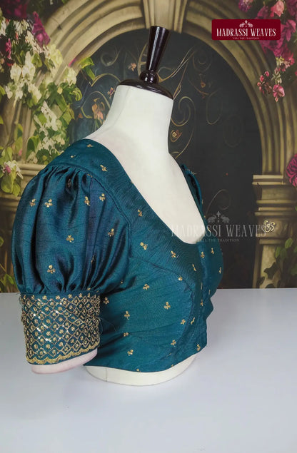 ReadyMade Adjustable Puff Sleeve Embroidered Blouse