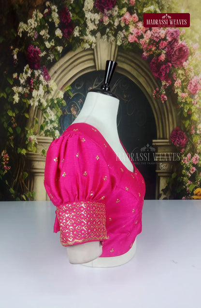 ReadyMade Adjustable Puff Sleeve Embroidered Blouse