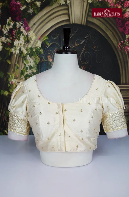 ReadyMade Adjustable Puff Sleeve Embroidered Blouse