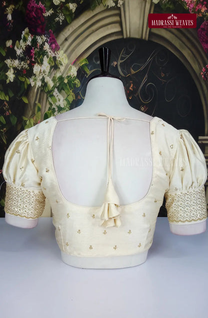 ReadyMade Adjustable Puff Sleeve Embroidered Blouse