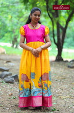 Party Wear puff sleeve Frock - Haldi Dreams (For Girls & Women)