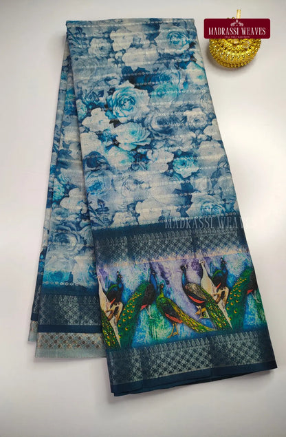 Party Wear Soft Digital Print  Floral Saree