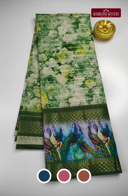 Party Wear Soft Digital Print  Floral Saree