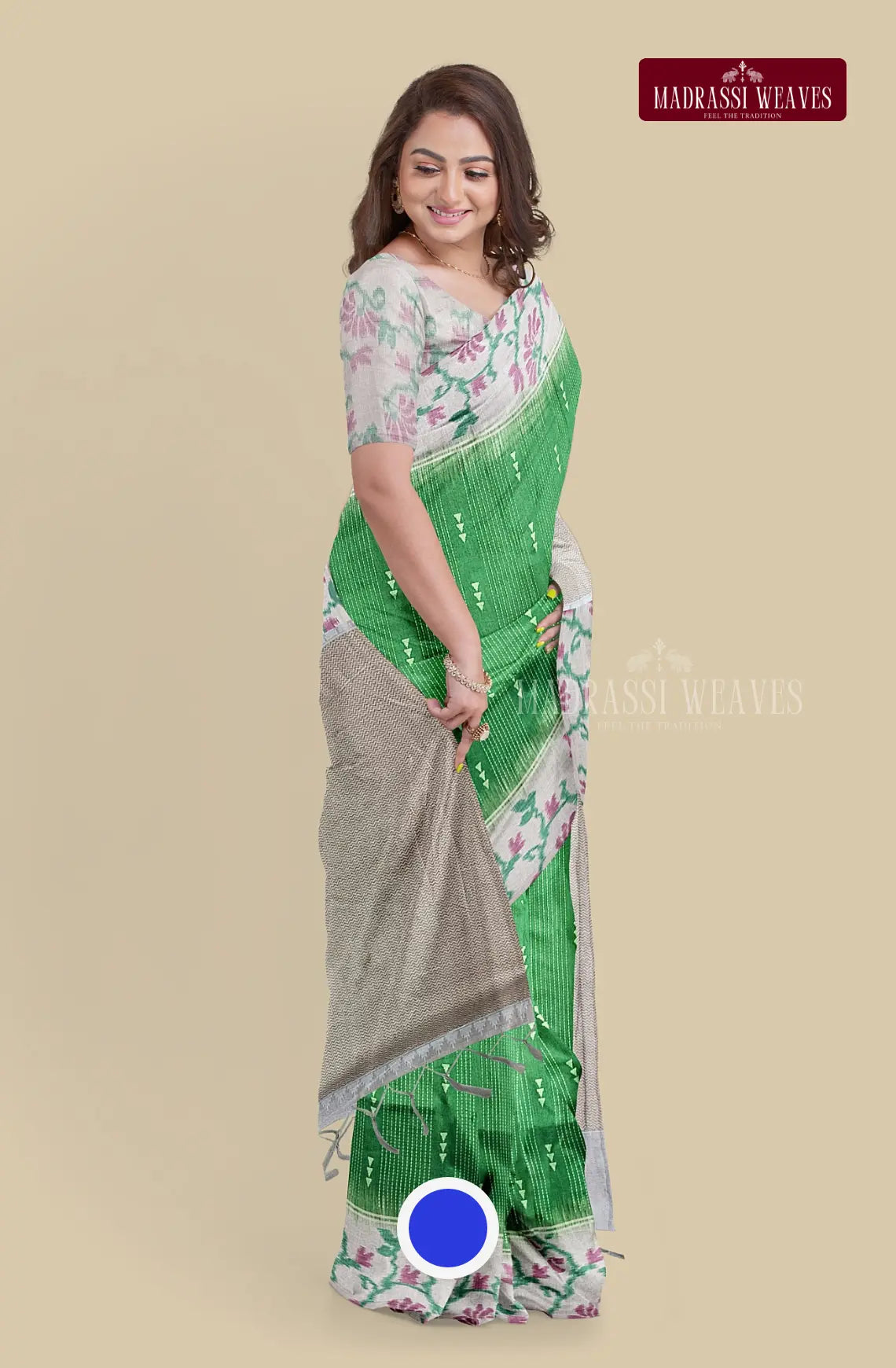 Pencil Art Semi Chanderi Saree