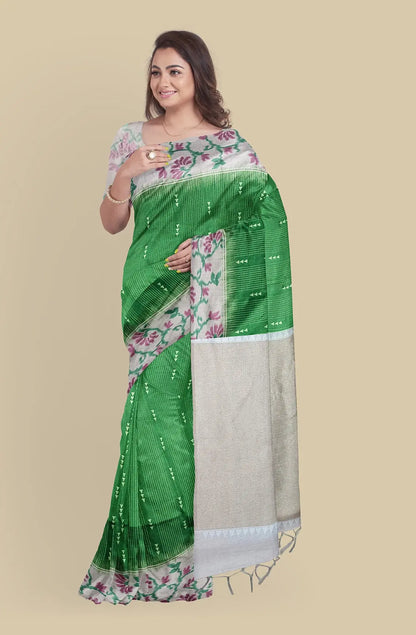 Pencil Art Semi Chanderi Saree