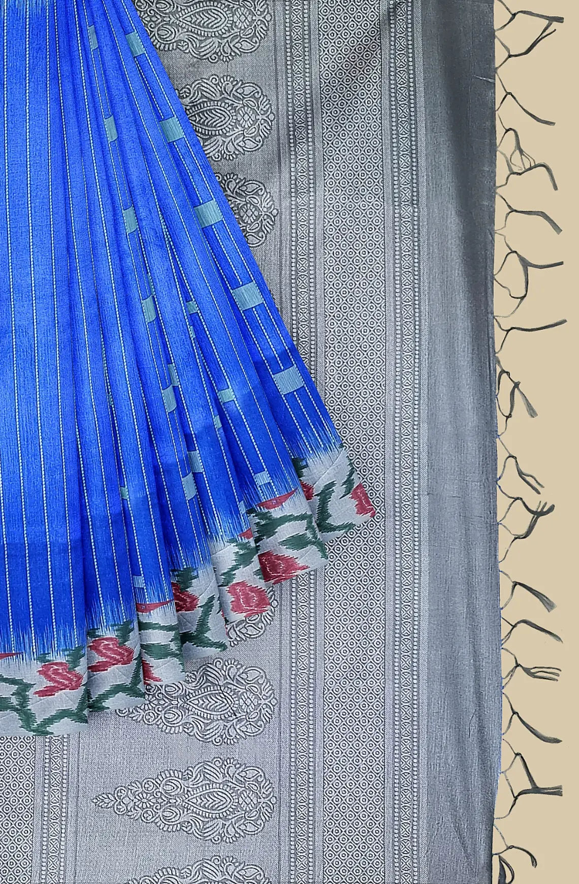 Pencil Art Semi Chanderi Saree