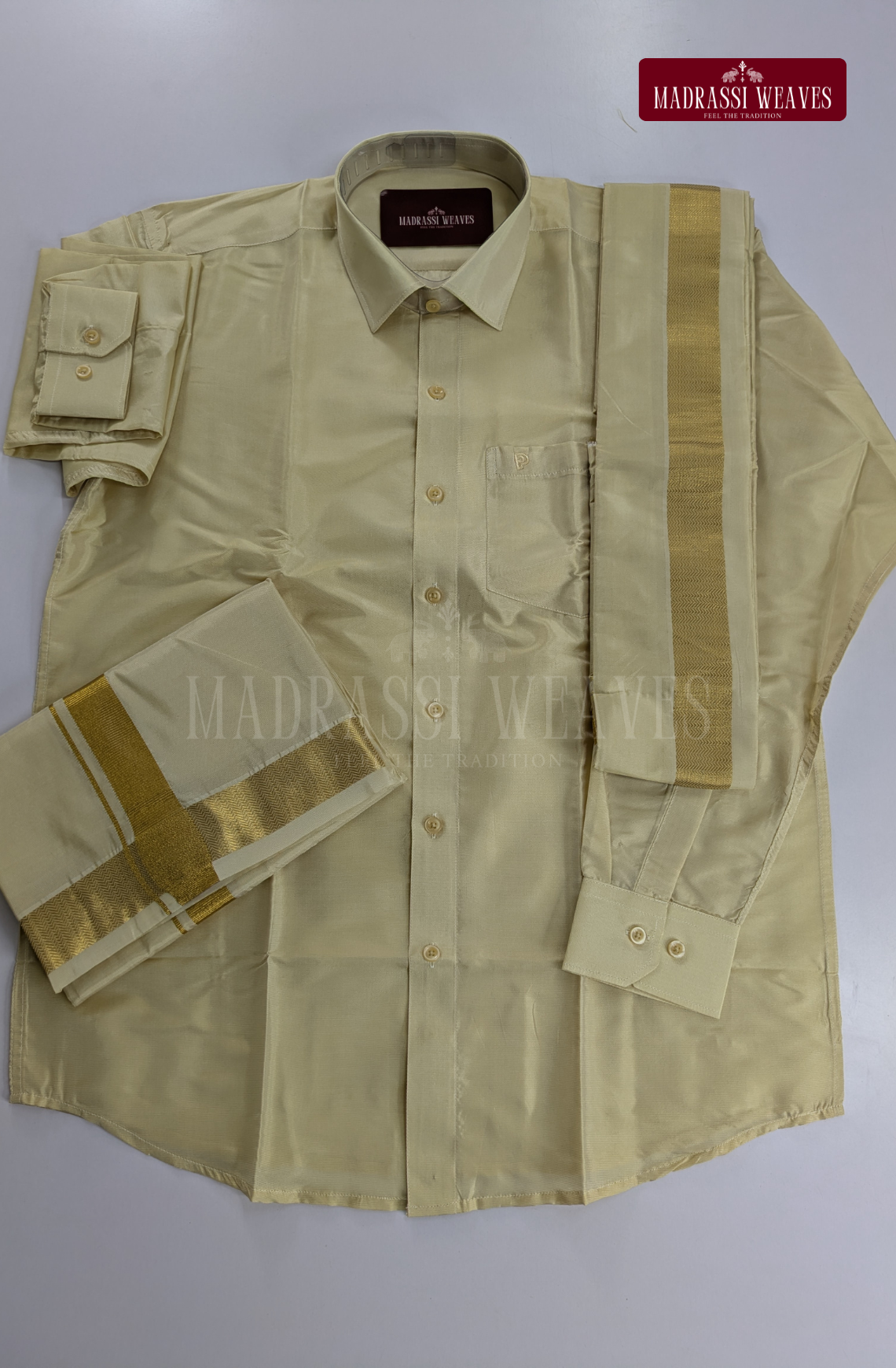 Premium Art Silk Dhoti Set - Plain