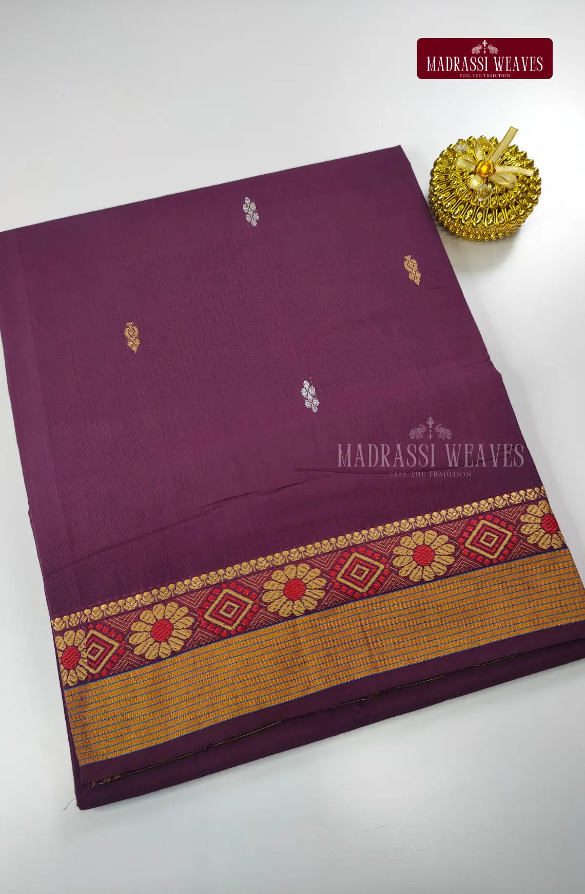 Premium Pure Cotton Saree with Meena Border
