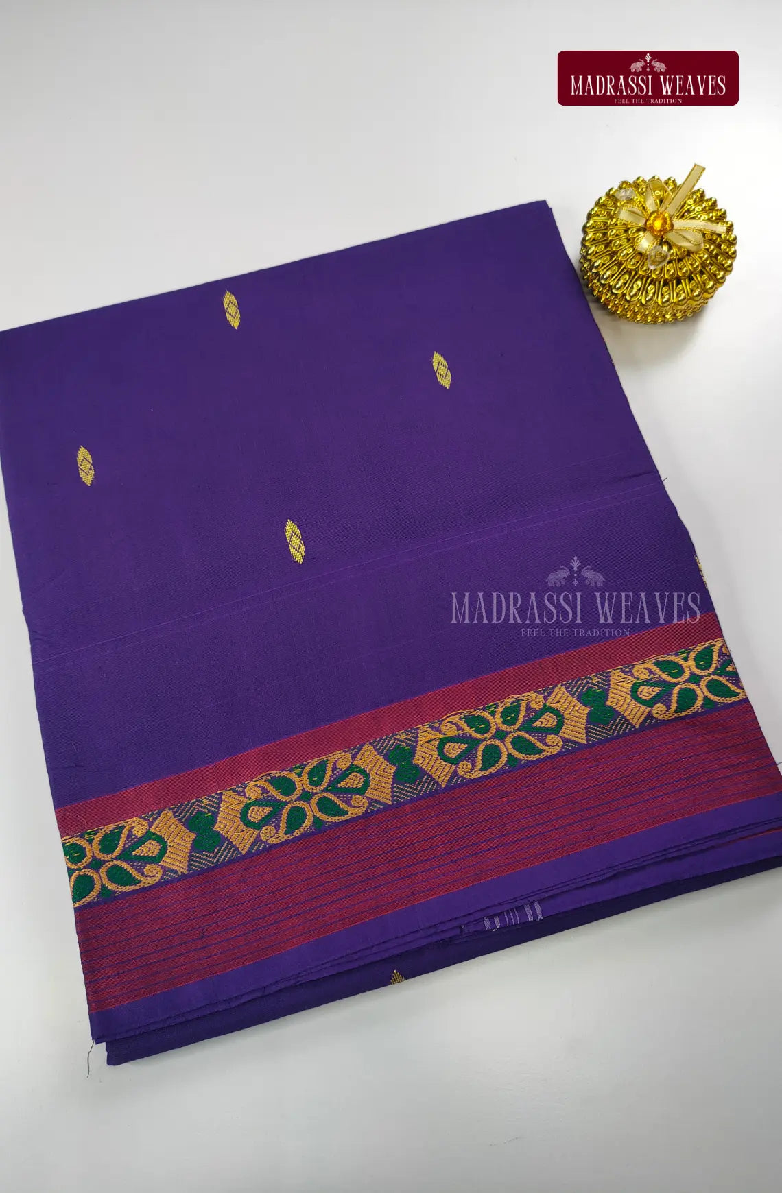 Premium Pure Cotton Saree with Meena Border