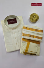 Premium Art Silk Kurta & Readymade Panchakecham Set - White
