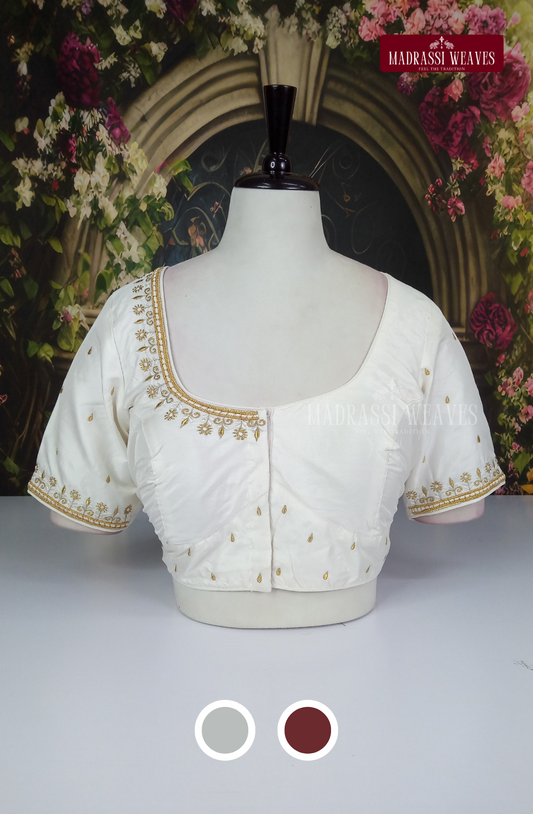 Premium Bead Embroidered Silk Blouse