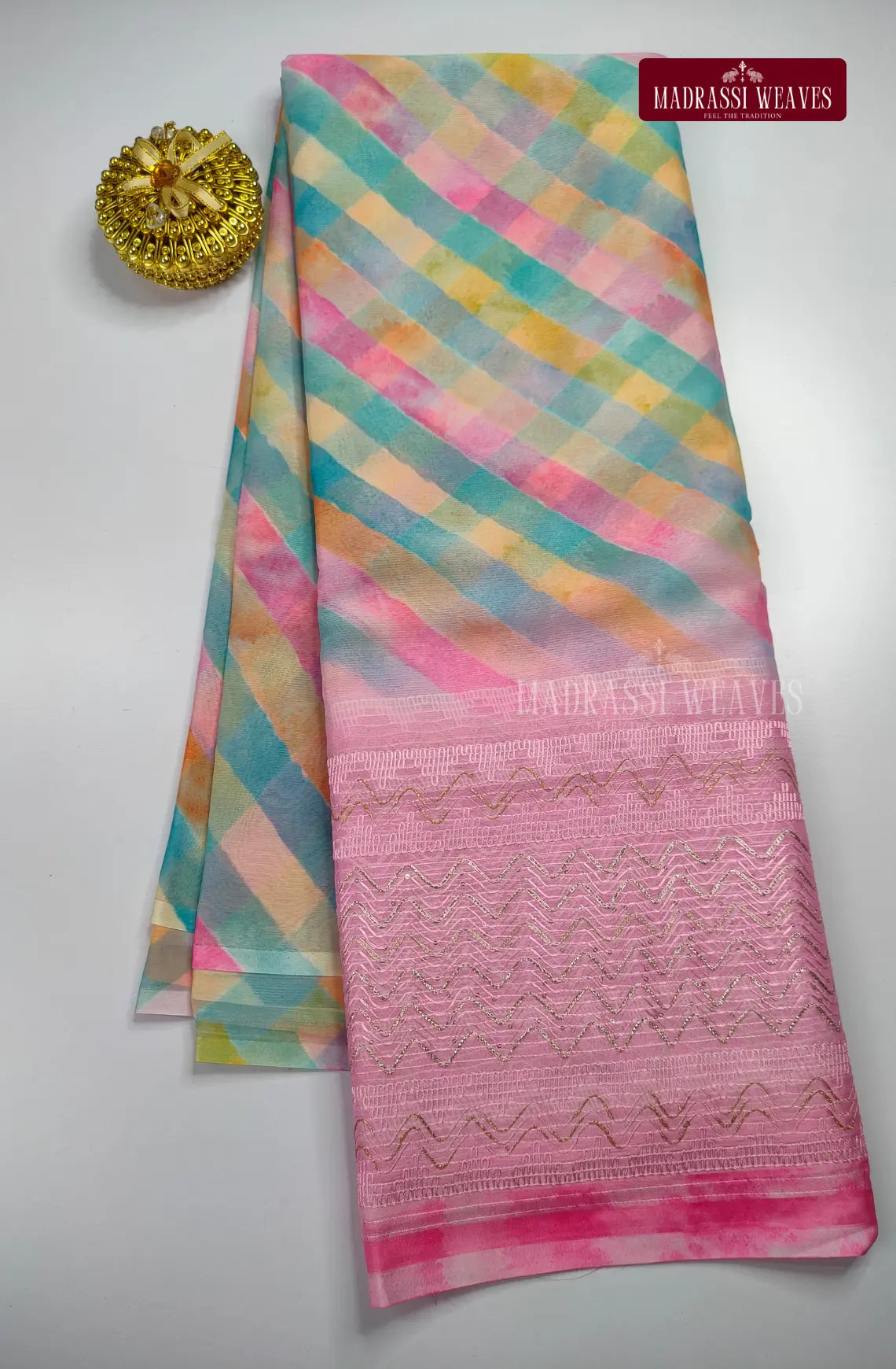 Premium Chiffon With Embroidered Border Saree