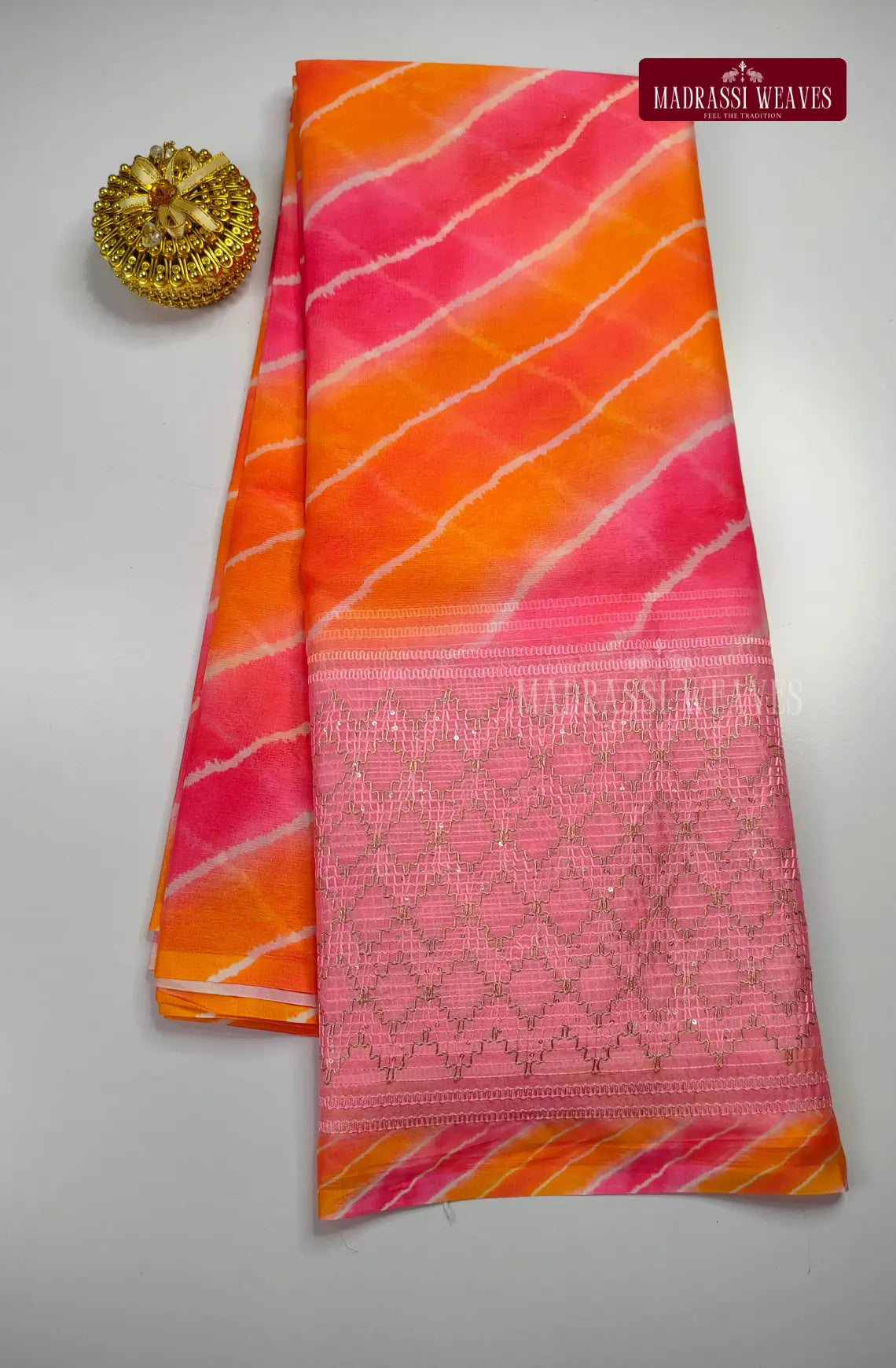 Premium Chiffon With Embroidered Border Saree