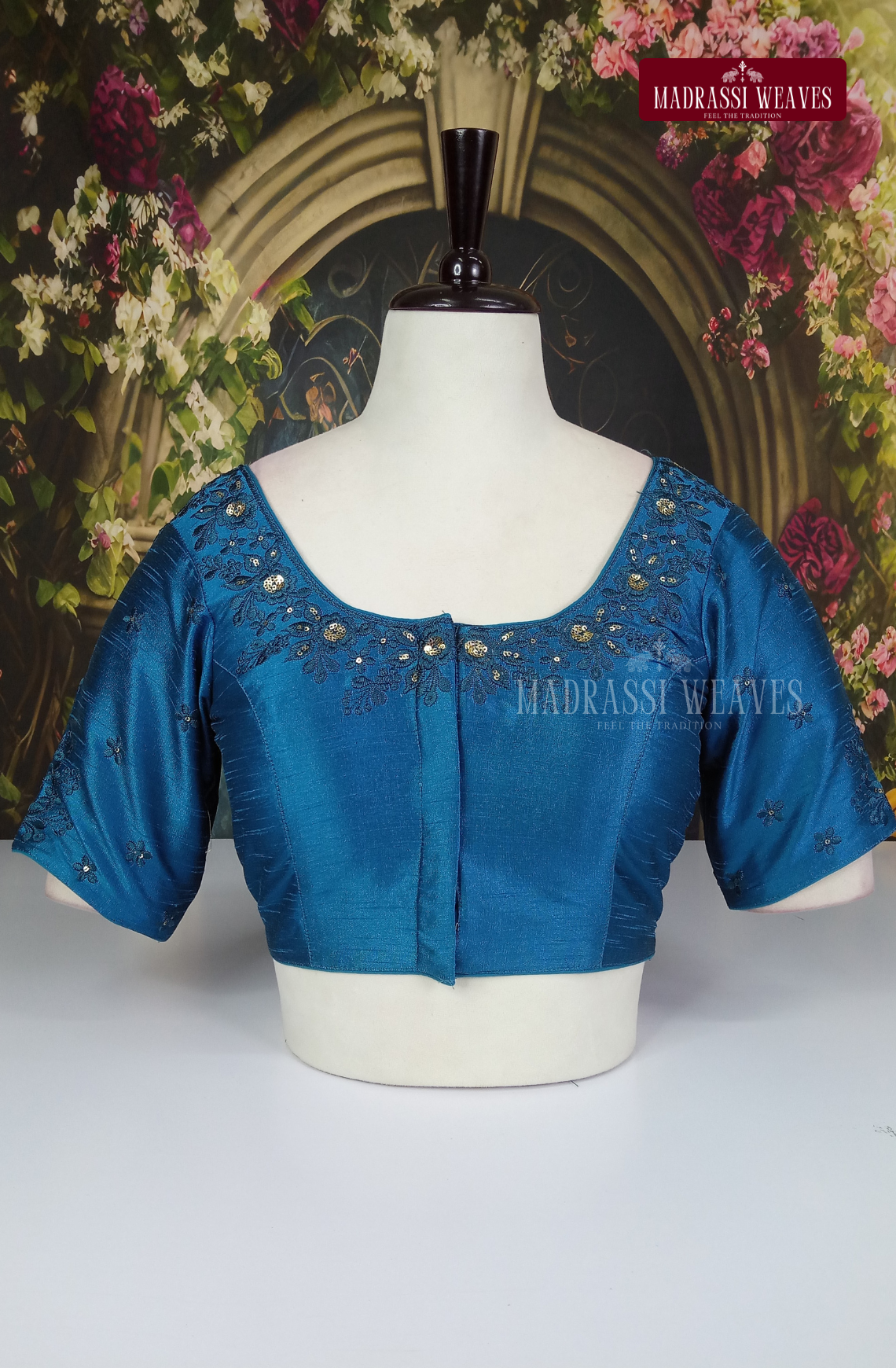 Premium Embroidered Silk Blouse