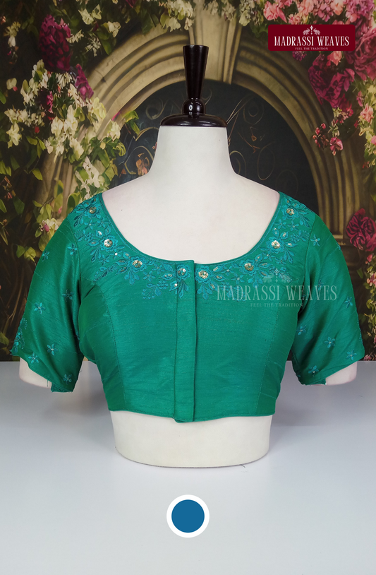 Premium Embroidered Silk Blouse