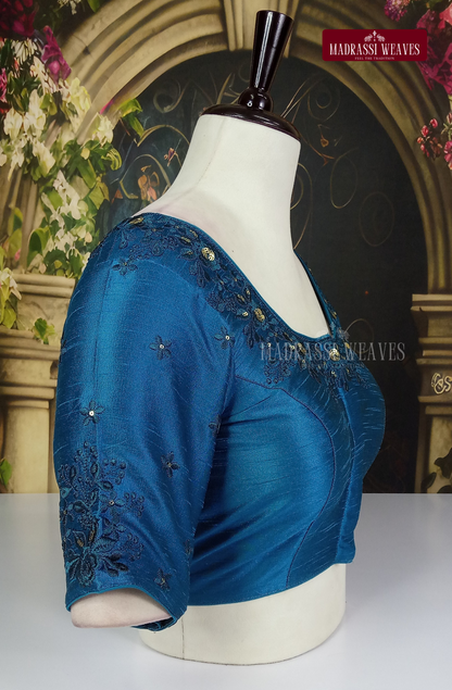 Premium Embroidered Silk Blouse