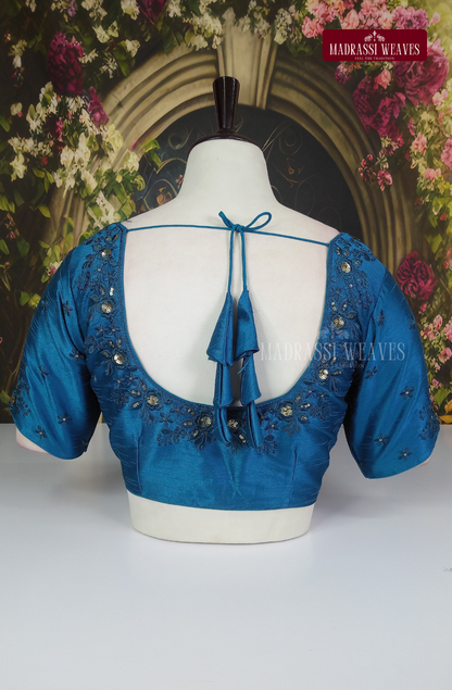 Premium Embroidered Silk Blouse
