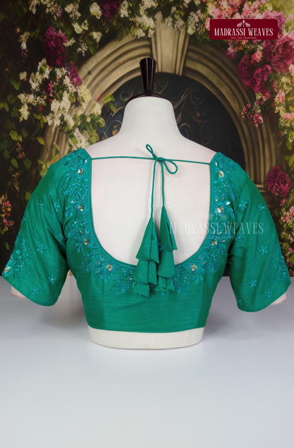 Premium Embroidered Silk Blouse