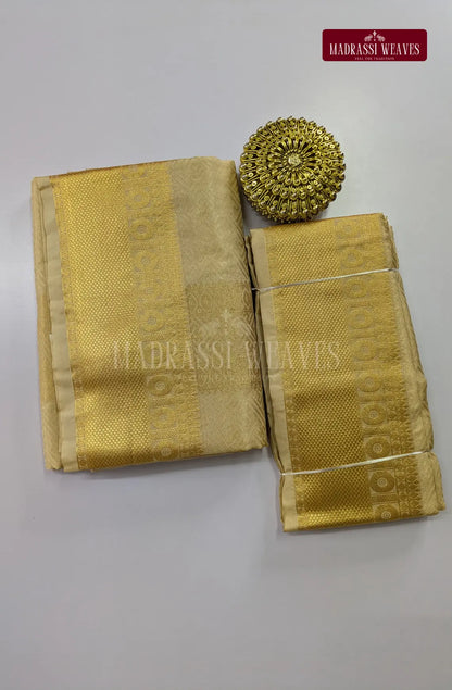 Premium Ethnic Embossed Men's Dhoti Set - Sandalwood