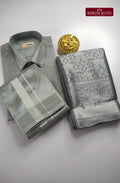 Premium Ethnic Wear Couple Combo Set - Steel Grey