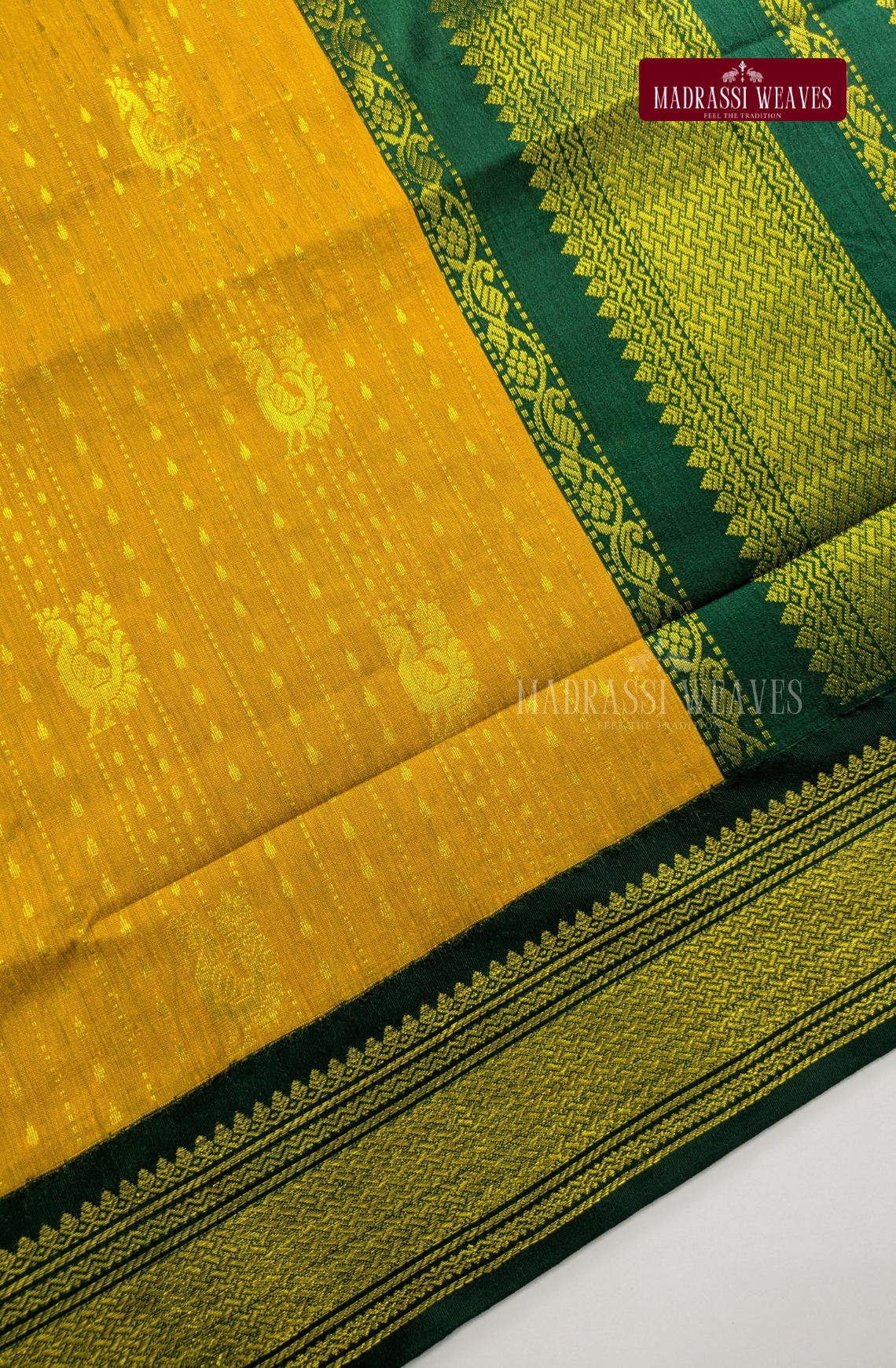 Premium Kalyani Gadwal Saree - Mustard