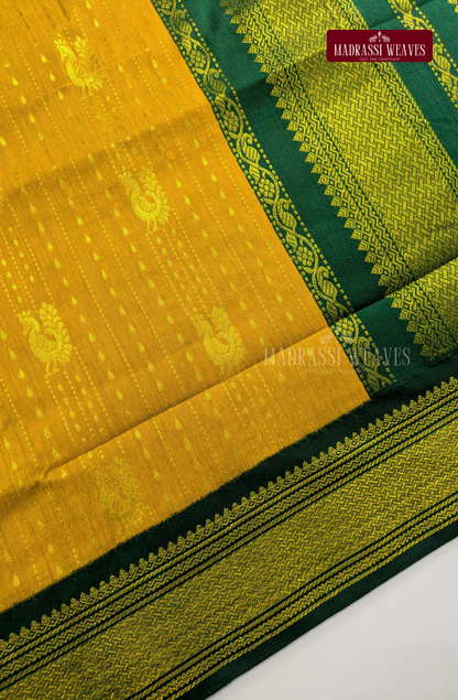 Premium Kalyani Gadwal Saree - Mustard