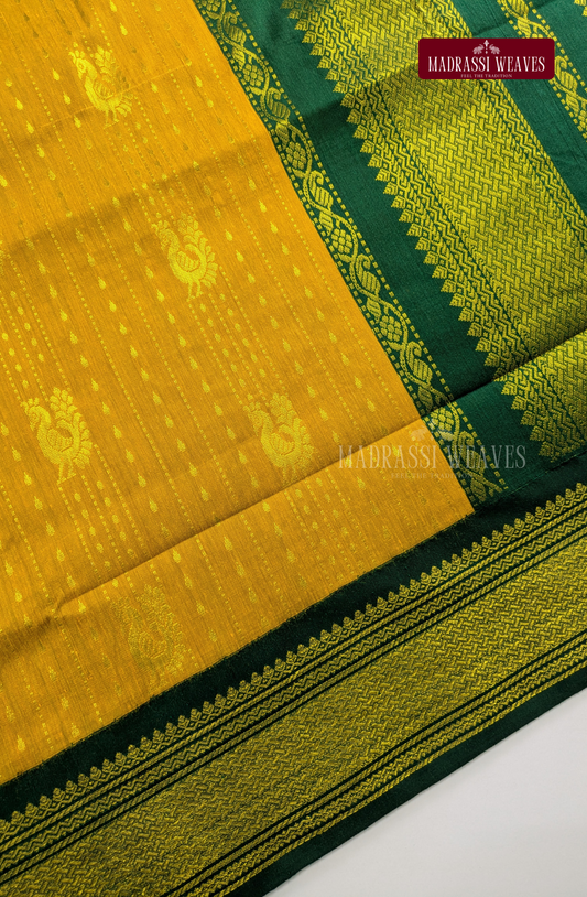 Premium Kalyani Gadwal Saree - Mustard