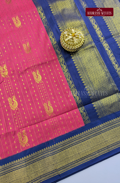 Premium Kalyani Gadwal Saree - Pink