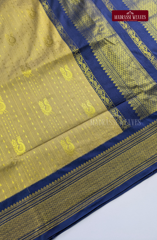Premium Kalyani Gadwal Saree - White Gold
