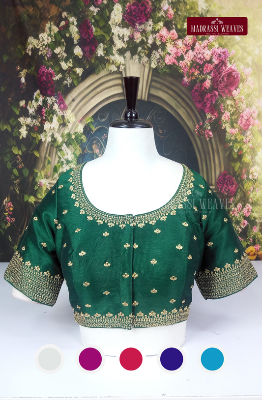 Premium Heavy Embroidered Silk Blouse