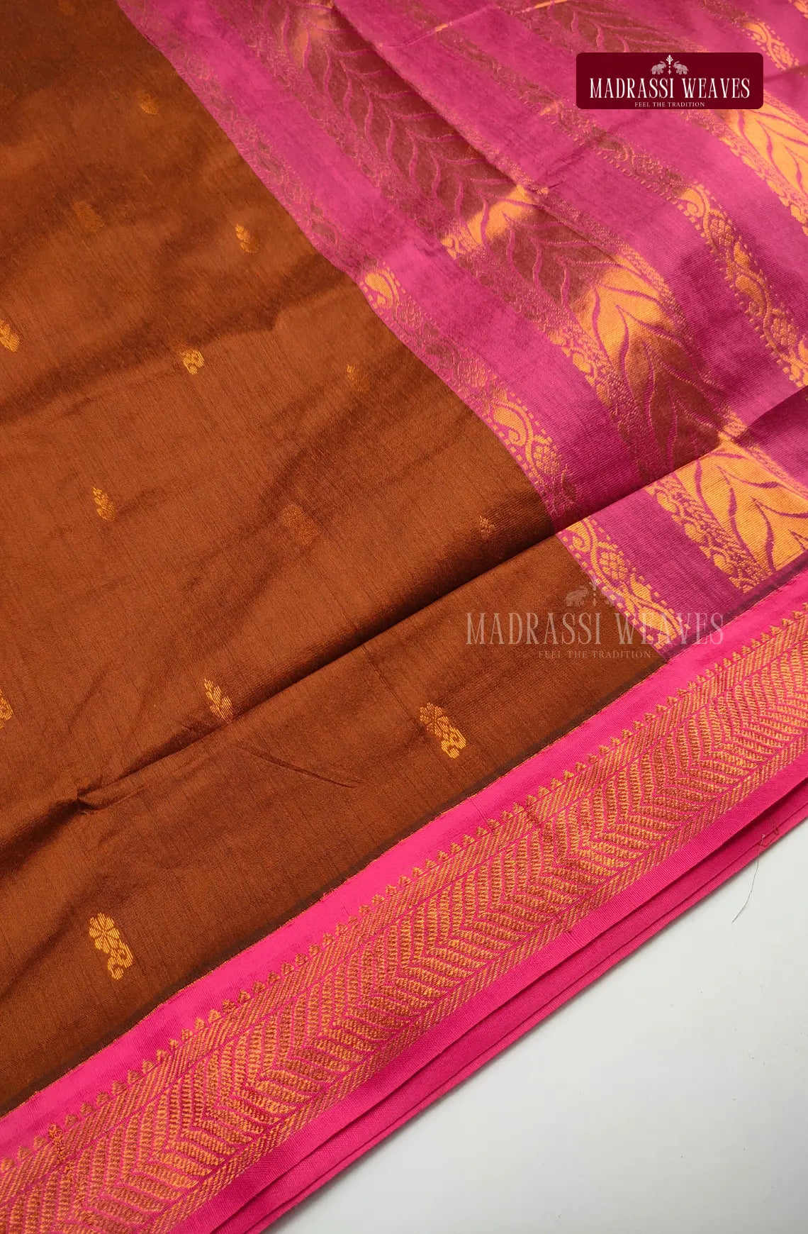 Premium Kalyani Gadwal Cotton Saree - Brown