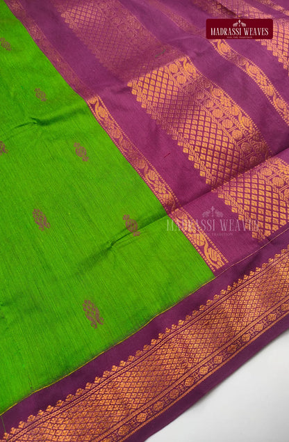 Premium Kalyani Gadwal Cotton Saree - Green