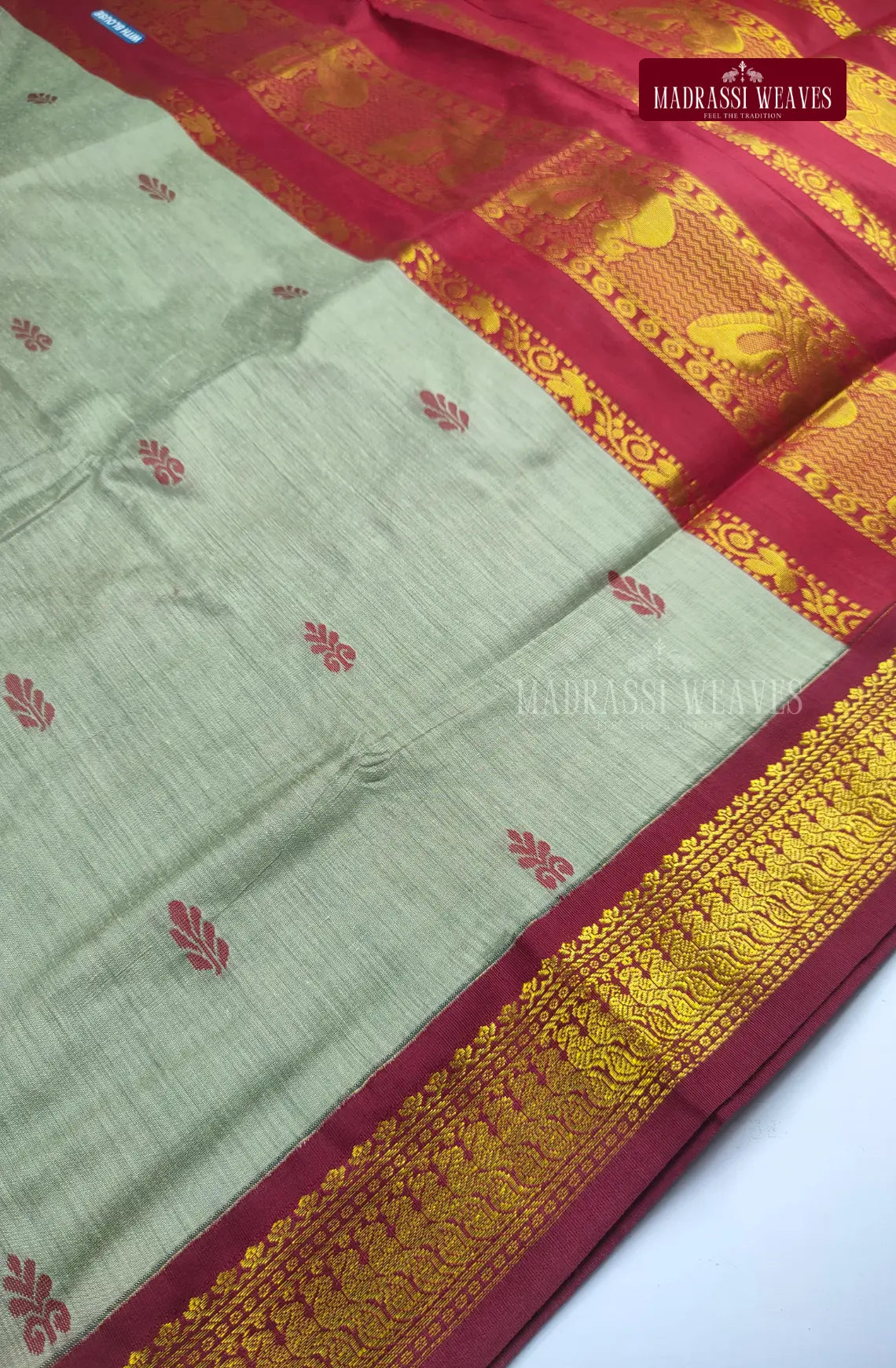 Premium Kalyani Gadwal Cotton Saree - Moss