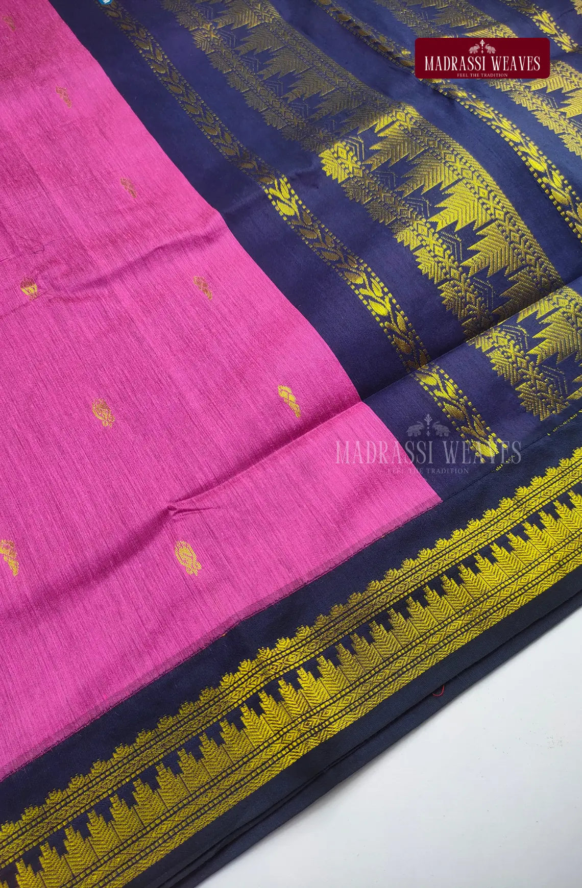 Premium Kalyani Gadwal Cotton Saree - Rose