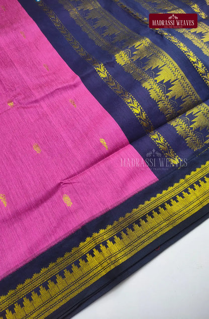 Premium Kalyani Gadwal Cotton Saree - Rose
