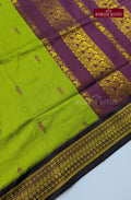Premium Kalyani Gadwal Cotton Saree - Bright Green