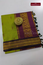 Premium Kalyani Gadwal Cotton Saree - Bright Green