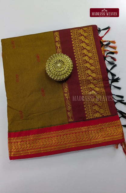 Premium Kalyani Gadwal Cotton Saree - Dusky