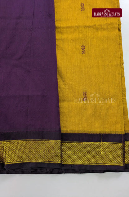Premium Kalyani Gadwal Cotton Saree - Golden Yellow
