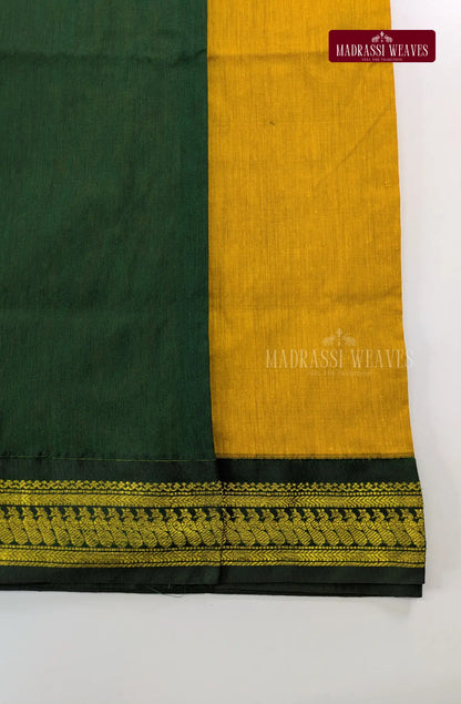 Premium Kalyani Gadwal Cotton Saree - Haldi Yellow