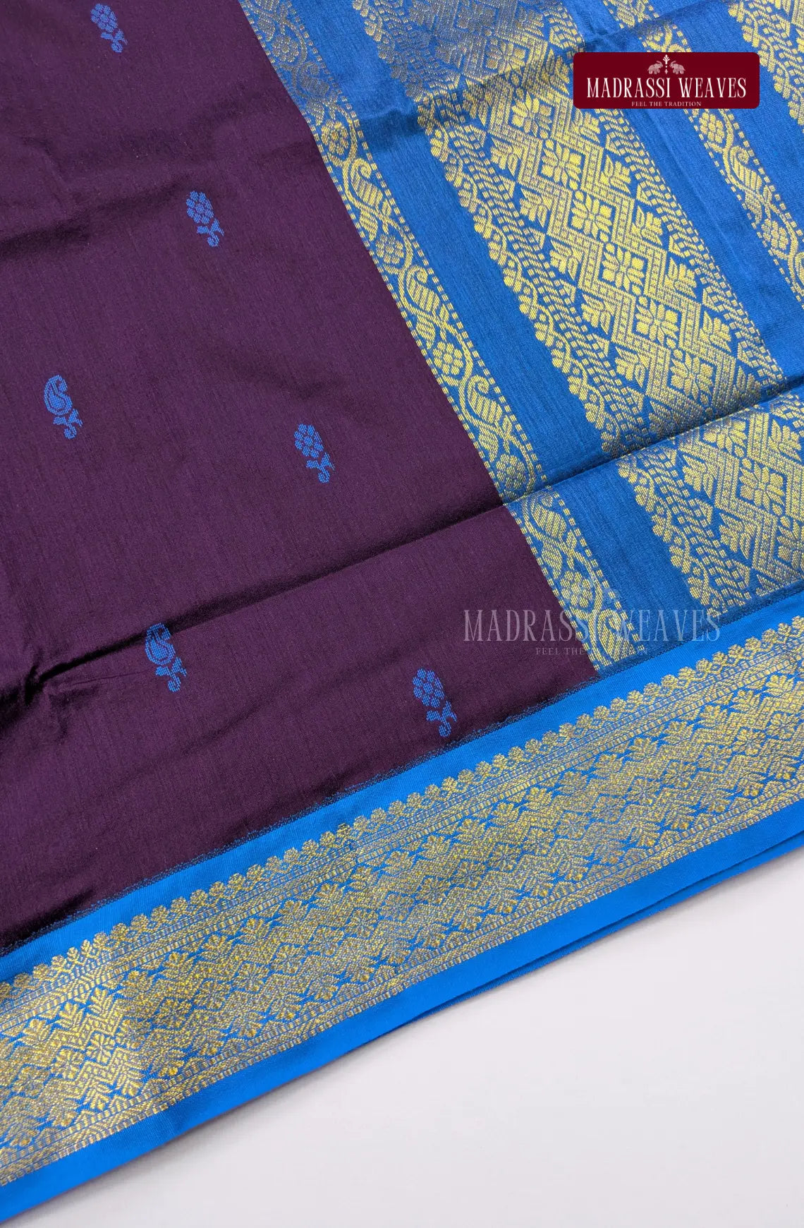Premium Kalyani Gadwal Cotton Saree - Jamoon Fruit