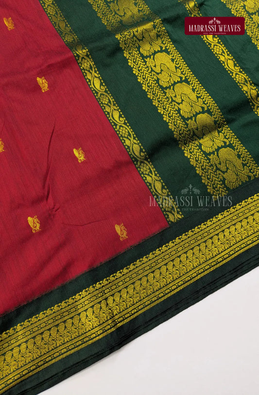Premium Kalyani Gadwal Cotton Saree - Maroon