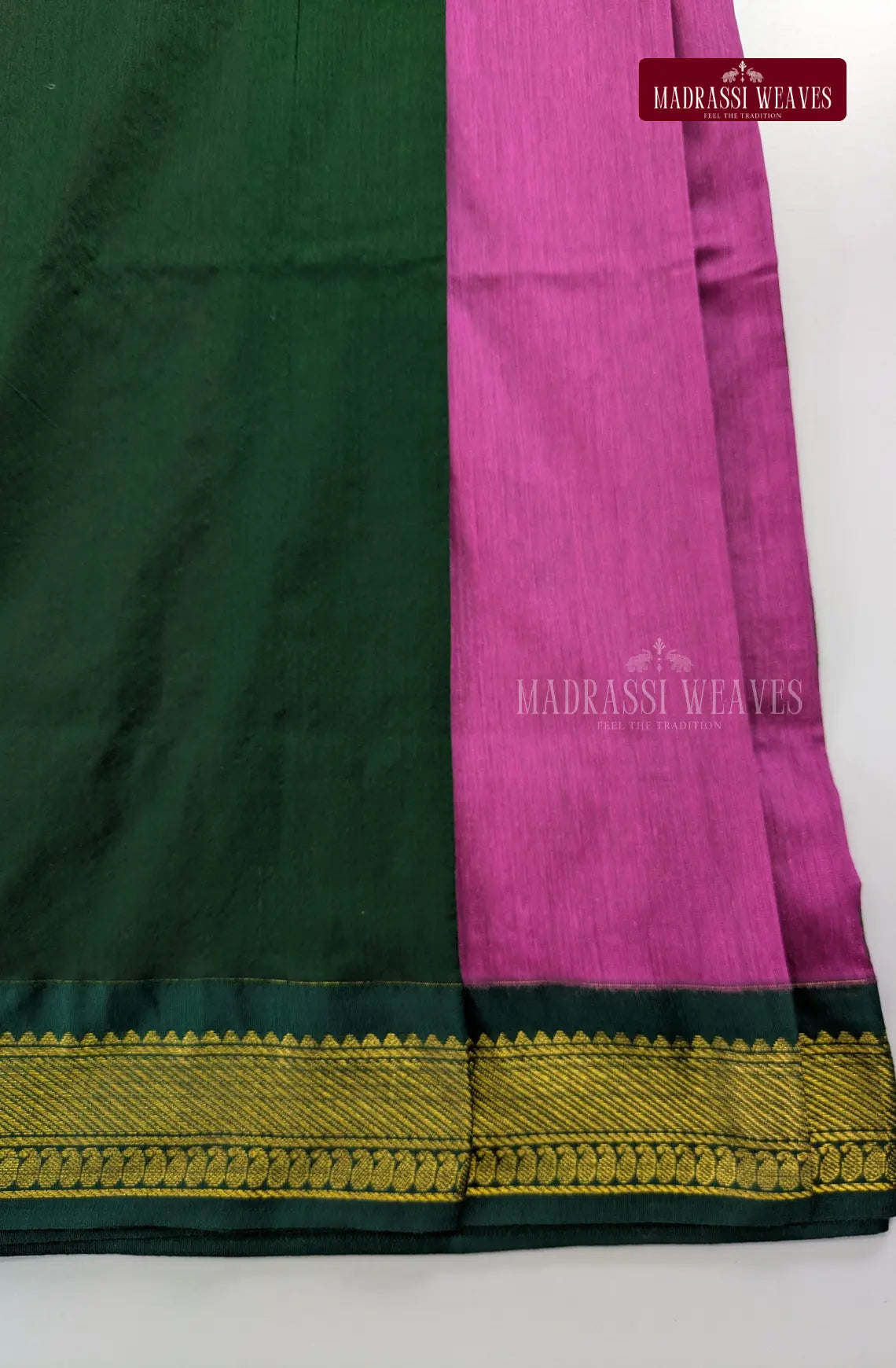 Premium Kalyani Gadwal Cotton Saree - Petal Pink