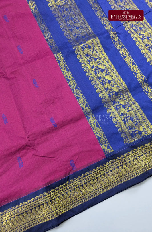 Premium Kalyani Gadwal Cotton Saree - Rani
