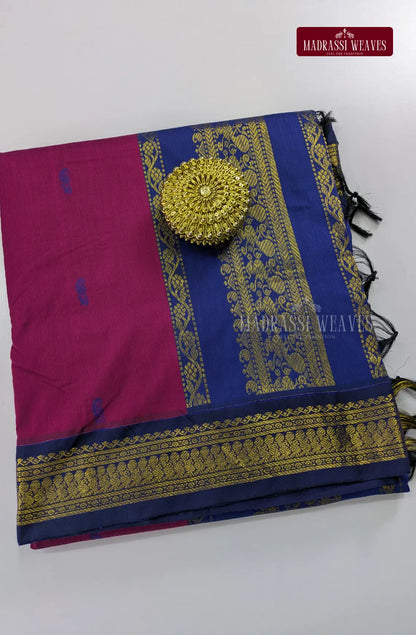 Premium Kalyani Gadwal Cotton Saree - Rani