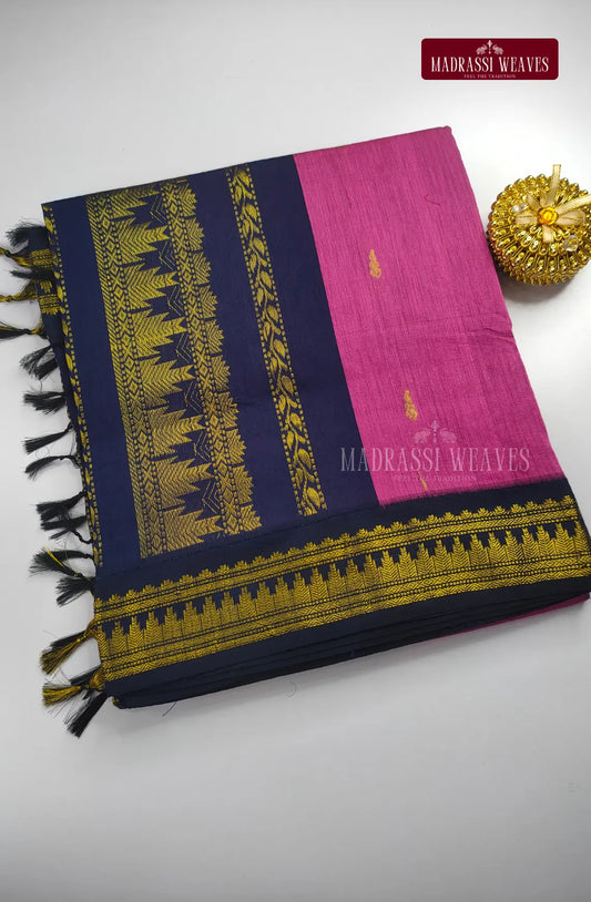 Premium Kalyani Gadwal Cotton Saree - Rose