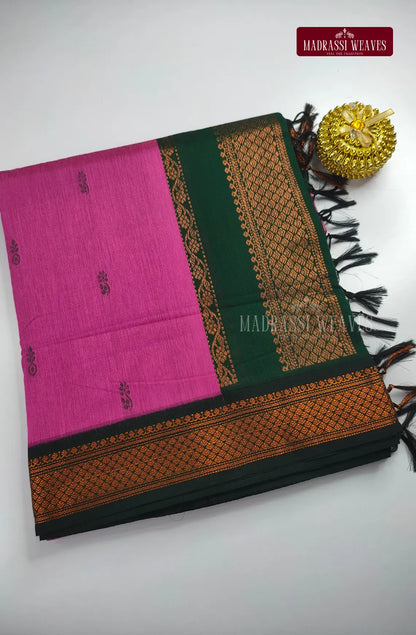 Premium Kalyani Gadwal Cotton Saree - Rose