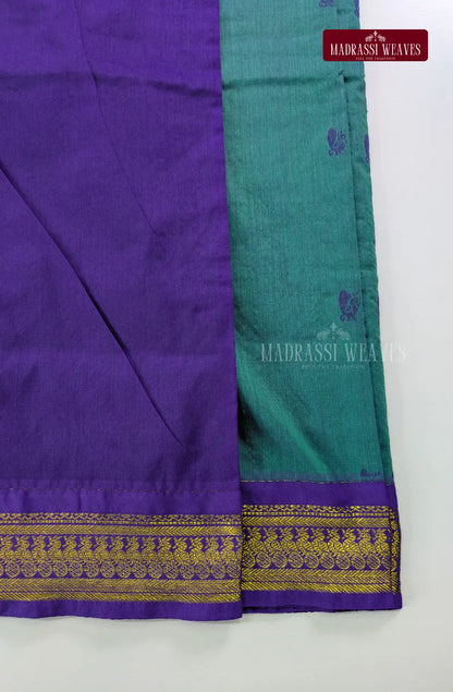 Premium Kalyani Gadwal Cotton Saree - Sea Green