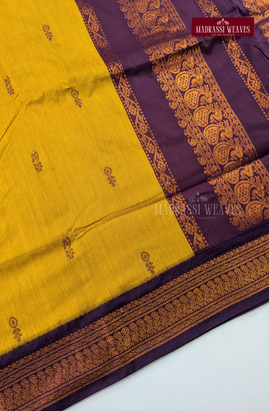 Premium Kalyani Gadwal Cotton Saree - Sunshine Yellow