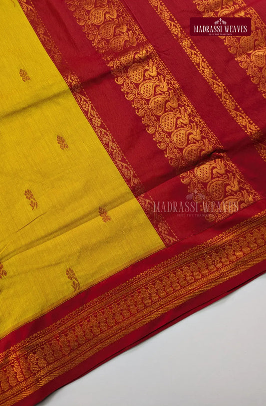 Premium Kalyani Gadwal Cotton Saree - Yellow